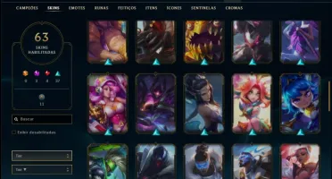 Conta prata 1 com 76 champs e 63 skins