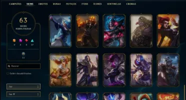 Conta prata 1 com 76 champs e 63 skins