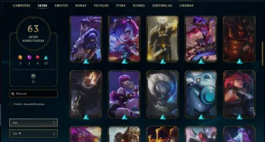 Conta prata 1 com 76 champs e 63 skins