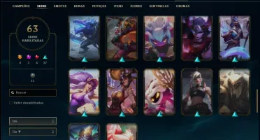 Conta prata 1 com 76 champs e 63 skins