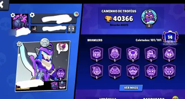 Brawl Stars 40.000 Troféus | Conta Completa Com 101 Brawlers