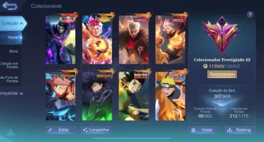 Conta Mobile Legends 137Herois/307Skins
