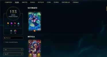 Platina 3 com TODOS os champs e 123 Skins ( MAIN TOP )
