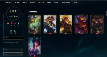 Platina 3 com TODOS os champs e 123 Skins ( MAIN TOP )