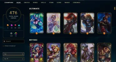 Conta league of legends platina com +470 skins