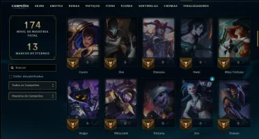 Prata 1 com 95 Champs e 46 Skins ( Mais de 150 Jogos )
