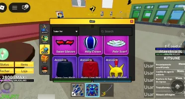 [Blox fruits] Conta  com kitsune, god human e level máximo
