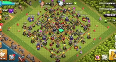 CLASH OF CLANS CV10 BARATO (5 CONSTRUTORES) QUASE FULL