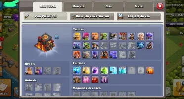 CLASH OF CLANS CV10 BARATO (5 CONSTRUTORES) QUASE FULL