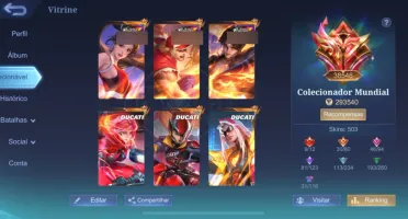 Conta FULL Gemada 503 SKINS. Pacote Ducati completo e outros