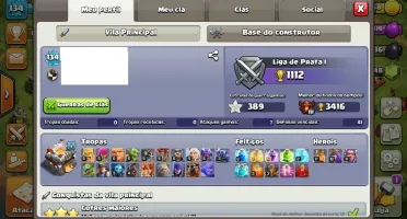 CV 11 + Arena Royale 11 Nivel 11 Heróis 17 18 11 Muros 9