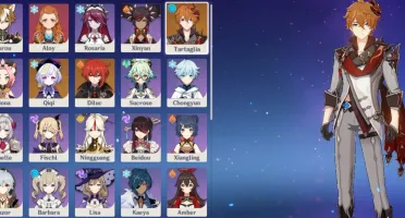 GENSHIN AR 40 DILUC + TUMULO R2 + TARTAGLIA + QIQI