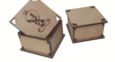 Kit 20 caixa com tampa 05x05cm personalizada MDF,...