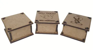 Kit 20 caixa com tampa 05x05cm personalizada MDF,...