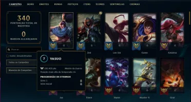 Conta bronze 2 com 82 champs e 24 skins