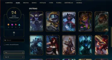 Conta bronze 2 com 82 champs e 24 skins