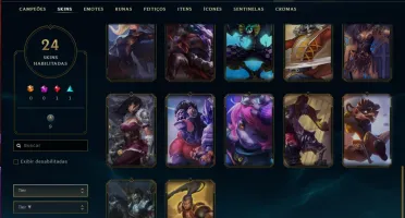 Conta bronze 2 com 82 champs e 24 skins