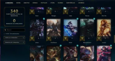 Conta bronze 2 com 82 champs e 24 skins