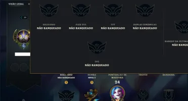 Unranked com 35 Champs e 4 Skins