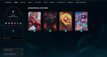 Unranked com 35 Champs e 4 Skins