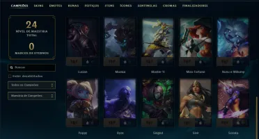 Unranked com 35 Champs e 4 Skins