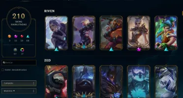 Conta Lol 15 skin mítica e muitas outras skins, lv 492
