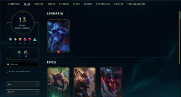 Diamante 2 com 65 Champs e 13 Skins