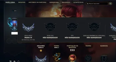 Conta bronze 4 com 110 Champs e 87 Skins + 27 Espolios