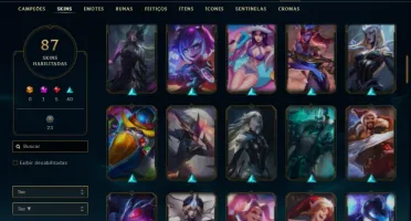 Conta bronze 4 com 110 Champs e 87 Skins + 27 Espolios
