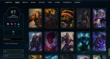 Conta bronze 4 com 110 Champs e 87 Skins + 27 Espolios