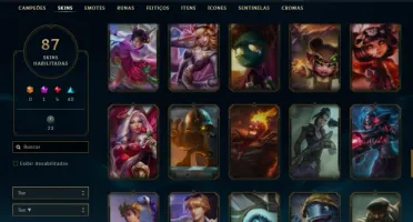 Conta bronze 4 com 110 Champs e 87 Skins + 27 Espolios