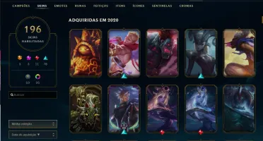 conta level 144 com 196 skins 3 miticas 35 cromas 93 emotes