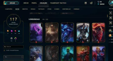 CONTA LOL 117 SKINS COM TODOS OS CAMPEÕES