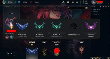Conta Diamante 1, 463 Skins - Emotes GM e Challenger