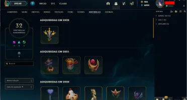 Conta Diamante 1, 463 Skins - Emotes GM e Challenger