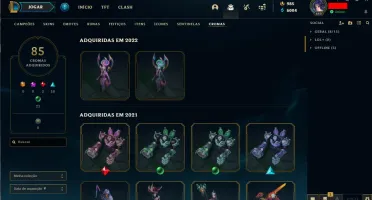 Conta Diamante 1, 463 Skins - Emotes GM e Challenger