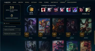 Diamante 3 com 30 Champs e 3 Skins ( 83 PDL )