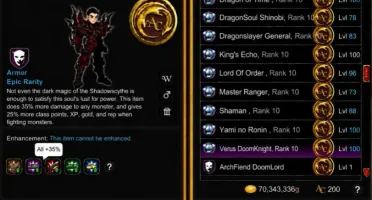 [Aqw] Conta Bem Farmada Midgame/Endgame 35% Dano All