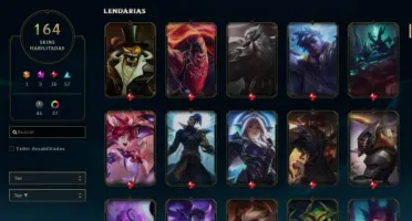 Conta lol plat 2 season passada 60% de winrate 164 skins