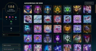 Conta lol plat 2 season passada 60% de winrate 164 skins