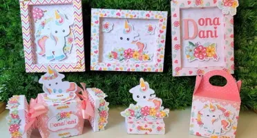Kit Unicórnio com 50 Peças Montadas e Laços