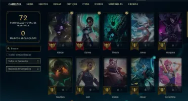 Diamante 4 com 45 Champs e 5 Skins + 25 Espolios