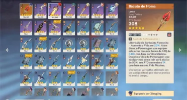 GENSHIN IMPACT AR 39 Báculo de Homa e childe