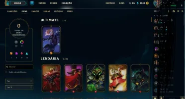 Conta league of legends com 178 skins e 92 champions