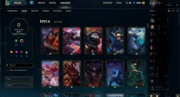 Conta league of legends com 178 skins e 92 champions