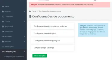Código fonte completo para scripts de cursos online