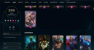 Platina 4 com TODOS os Champs e 299 Skins +16 Vitoriosas