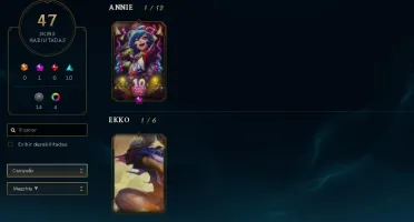 conta lol lv 314 132 campeões 47 skins