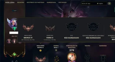 Bronze 4 com 140 Champs e 45 Skins + 1850 RP