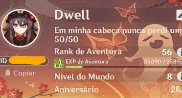 Conta Genshin Impact AR 56 com 7 Personagens 5 Estrelas